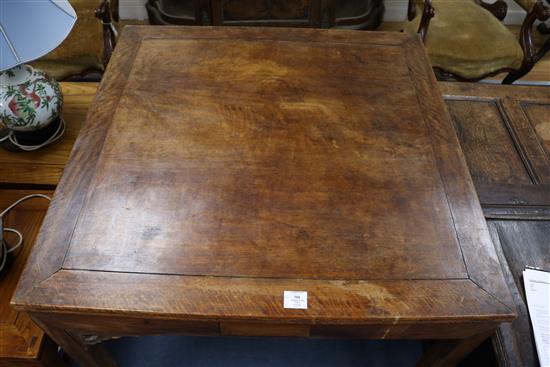 A Chinese hardwood card table, c.1900, W.90cm
